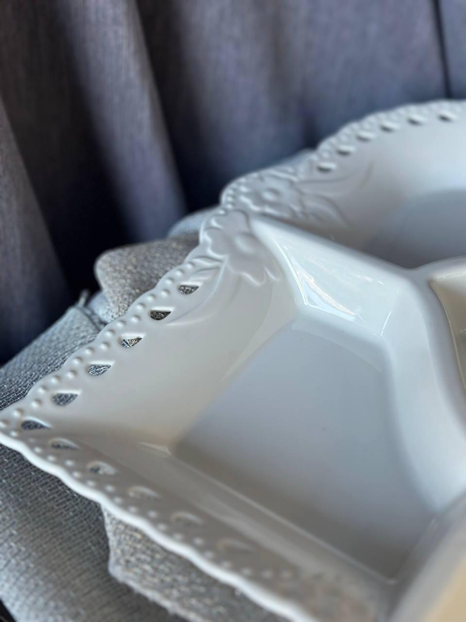 Менажниця TS Kitchen керамічна 32,5 см 5 секцій Білий (24628255) - фото 5 Менажниця TS Kitchen керамічна 32,5 см 5 секцій Білий (24628255) - фото 5