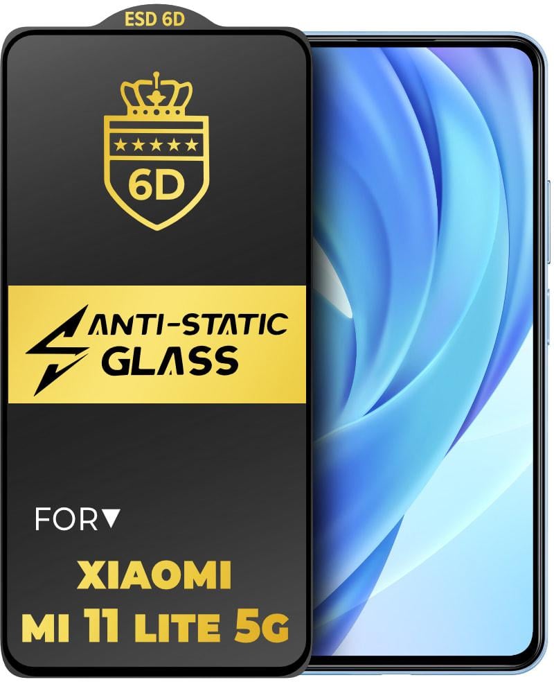 Стекло защитное 6D Anti-Static Xiaomi Mi 11 Lite 5G Glass Shield (34204)