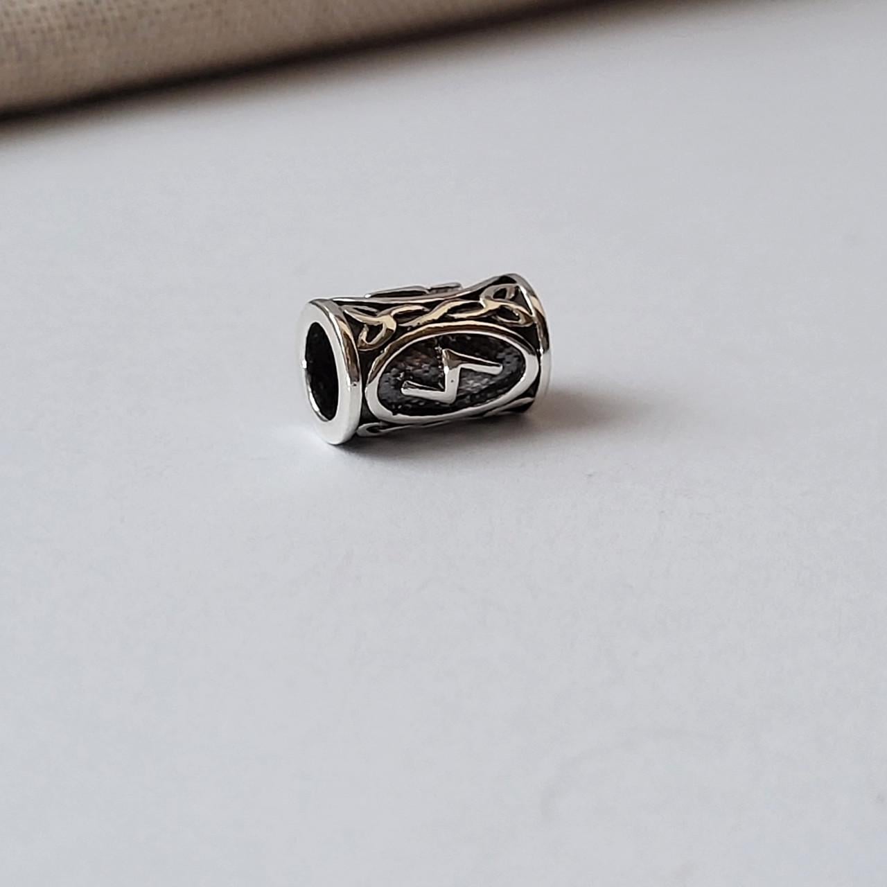 Серебряная подвеска шарм оберег амулет Руна Соулу черное серебро 925 пробы 2,6 г (арт89904ч)