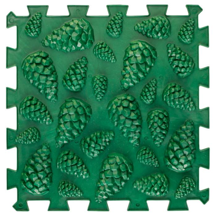 Развивающий коврик массажный Пазл Шишки 1 элемент Темно-зеленый (SH1007)