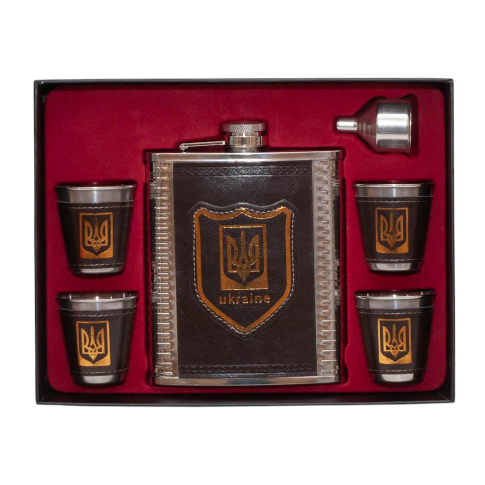 Набор подарочный GT 6в1 Shield of Ukraine фляга/лейка/стопки 4 шт. (F_NF4-6)