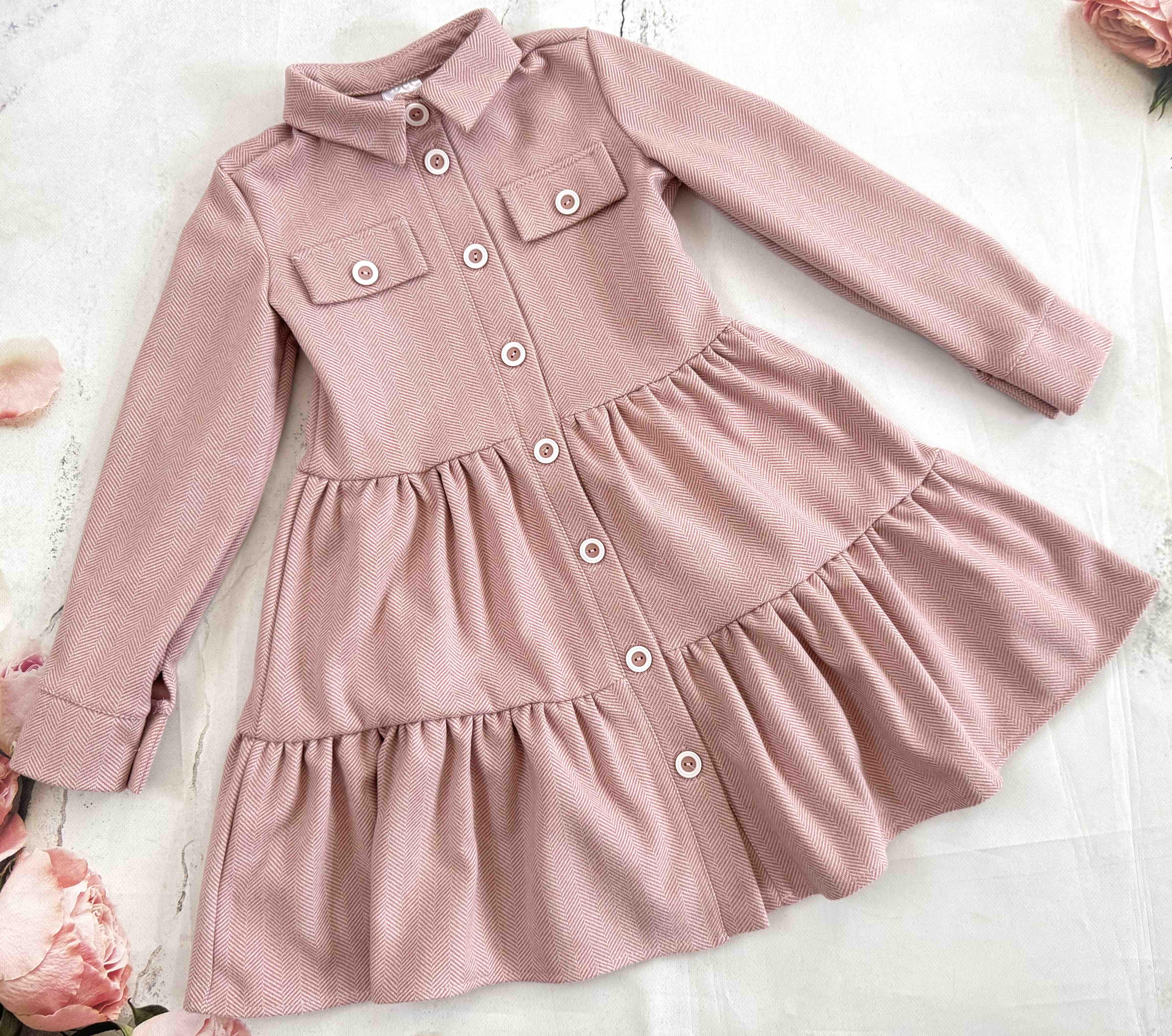 Плаття дитяче тепле 128 см Рожевий (D-7289-128р)