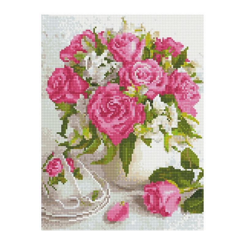 Алмазная мозаика Rainbow Art Цветы в белом весе 40х30 см (EJ1393)