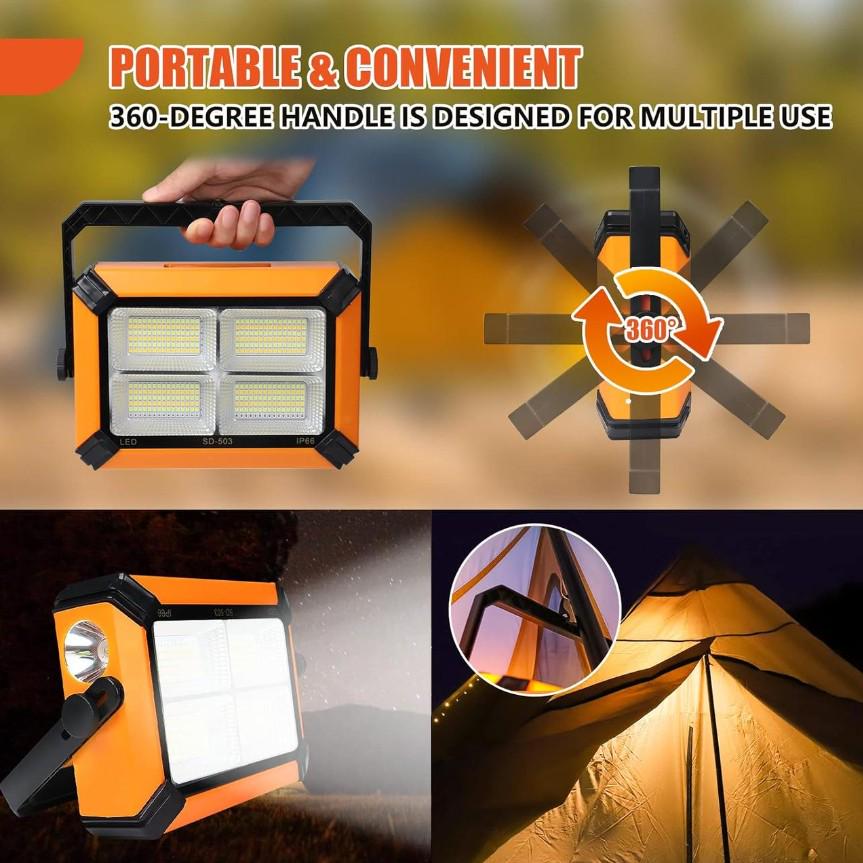 Прожектор с солнечной батареей и функцией повербанка UKC 881 30W (18901368) - фото 5 Прожектор с солнечной батареей и функцией повербанка UKC 881 30W (18901368) - фото 5