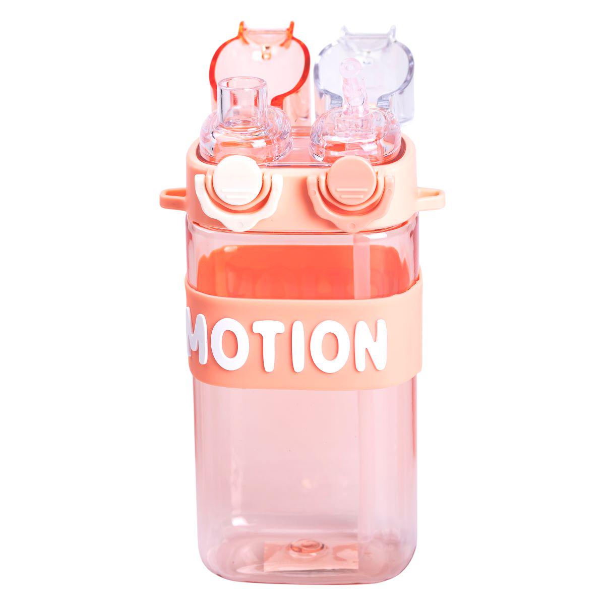 Пляшка для води з трубочкою спортивна пластикова для тренувань 550 мл Рожевий (6780) - фото 5