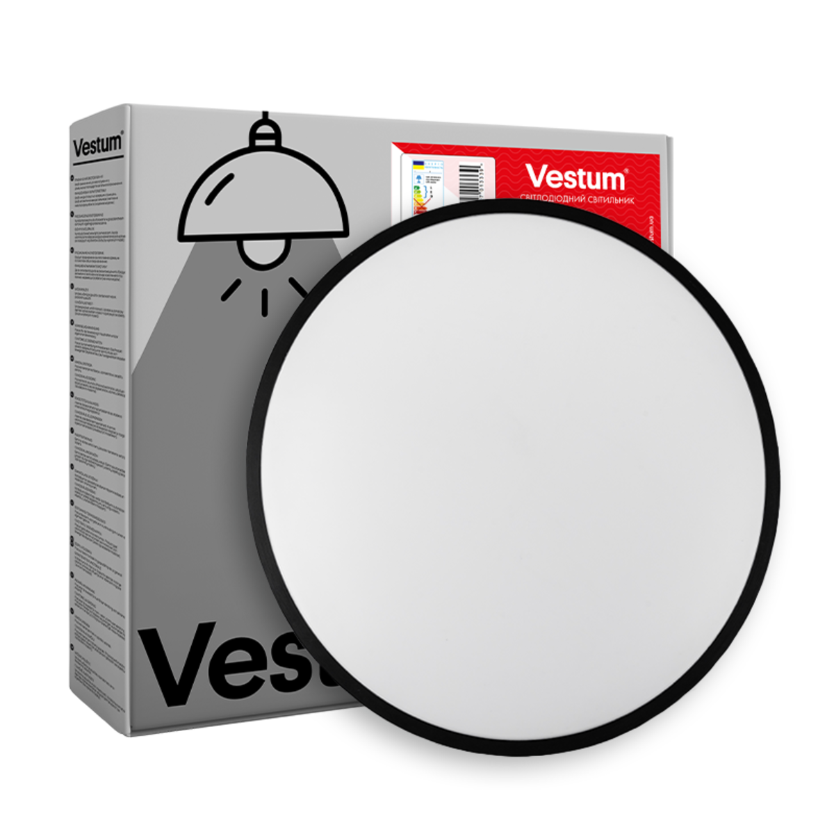 Потолочный светильник Vestum RING матовый 30W 4000К 395х60 мм Черный