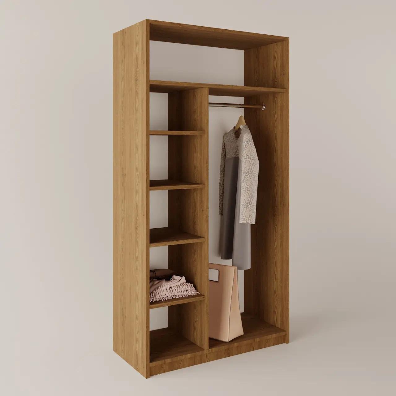 Шкаф для одежды с полками и штангой 1950х800х520 мм Дуб родос темний - фото 1