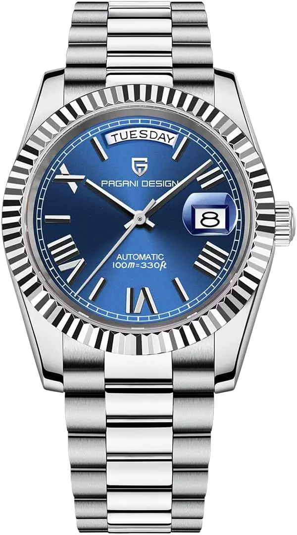 Часы механические PD-1783 водонепроницаемые с автоподзаводом Silver/Blue (1138-0220)