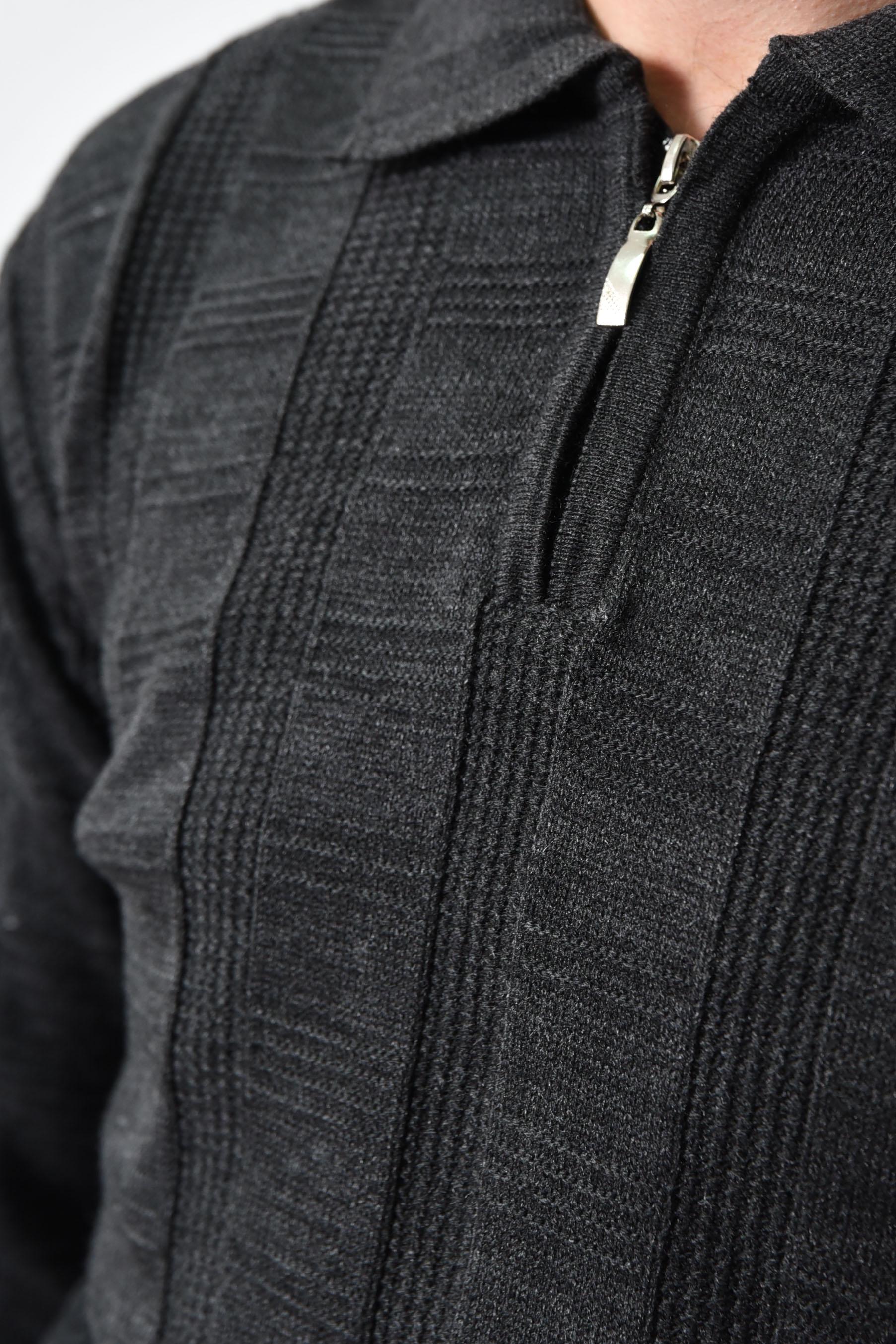 Свитер мужской акриловый L Темно-серый (169910) - фото 4 Свитер мужской акриловый L Темно-серый (169910) - фото 4