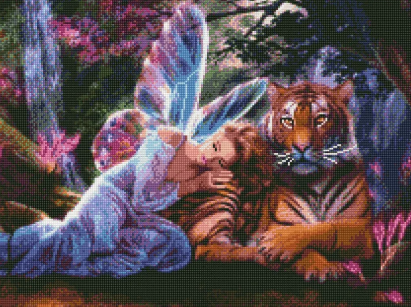 Алмазная мозаика Strateg Покой у тигра 50х60 см (HA0003)