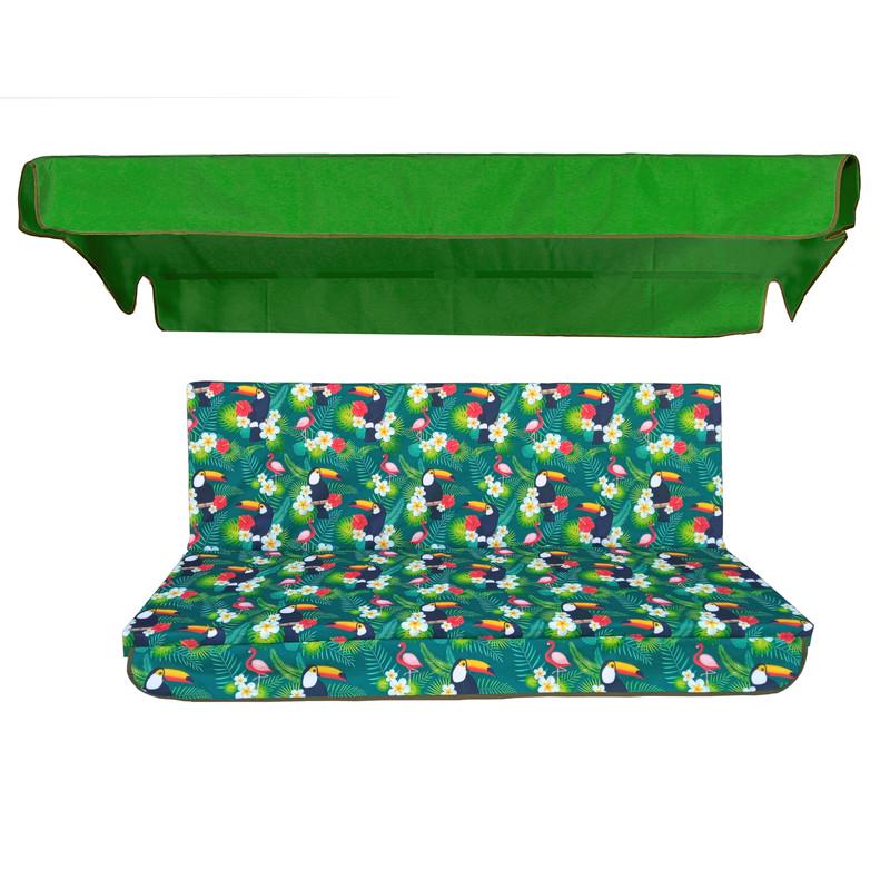 Комплект подушек для качелей eGarden Toucan Green водоотталкивающий 170x110x6 Зеленый Комплект подушек для качелей eGarden Toucan Green водоотталкивающий 170x110x6 Зеленый