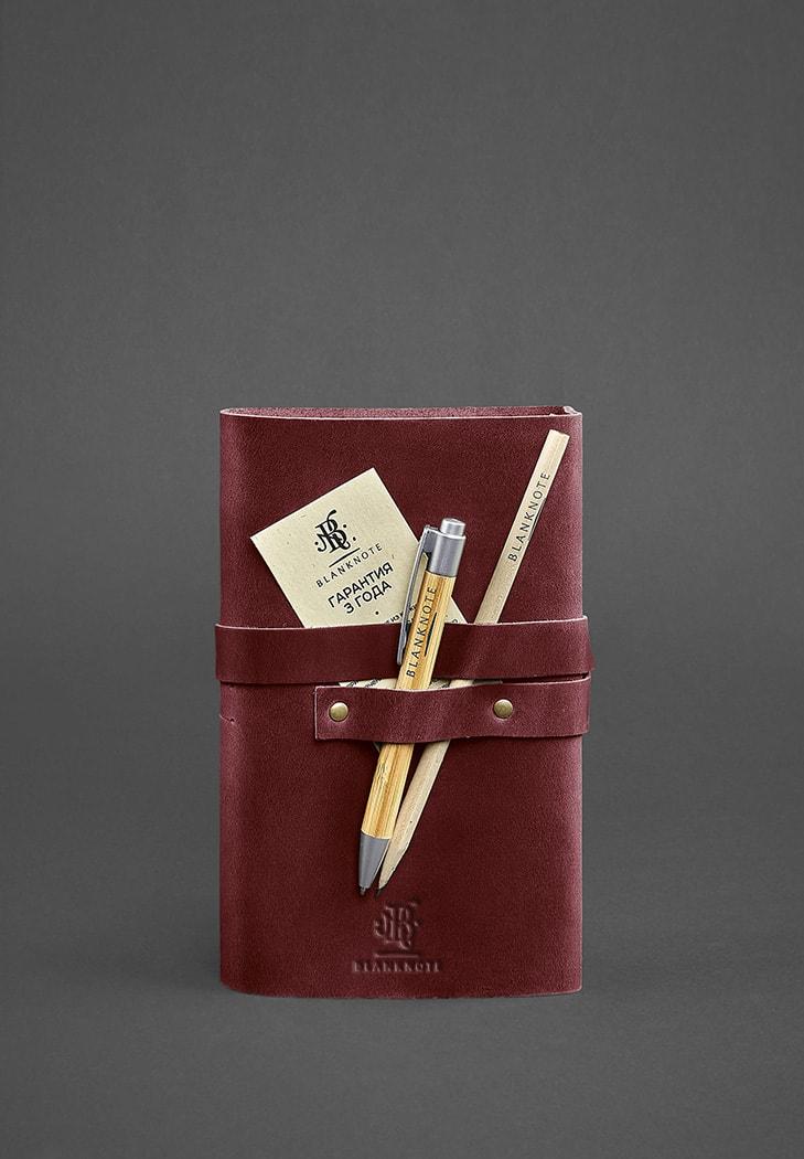 Блокнот жіночий шкіряний Софт-бук 1.0 Crazy Horse Бордовий (A-026922) - фото 5