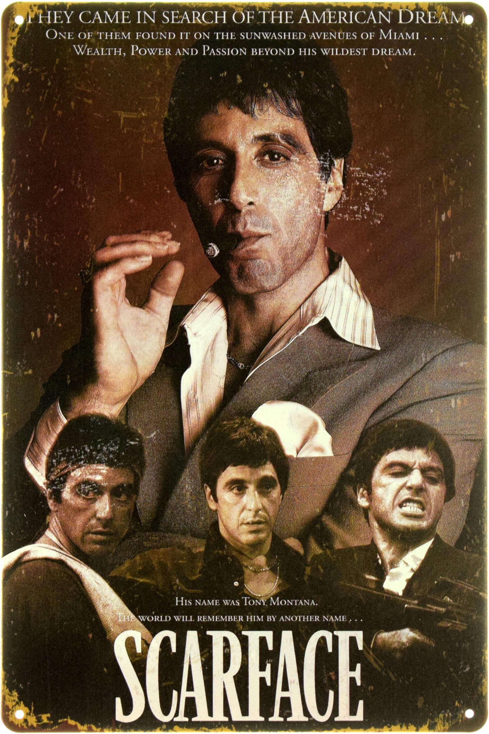 Табличка металлическая "Scarface The Came In Search Of The American Dream" 20x30 см (ms-104061)
