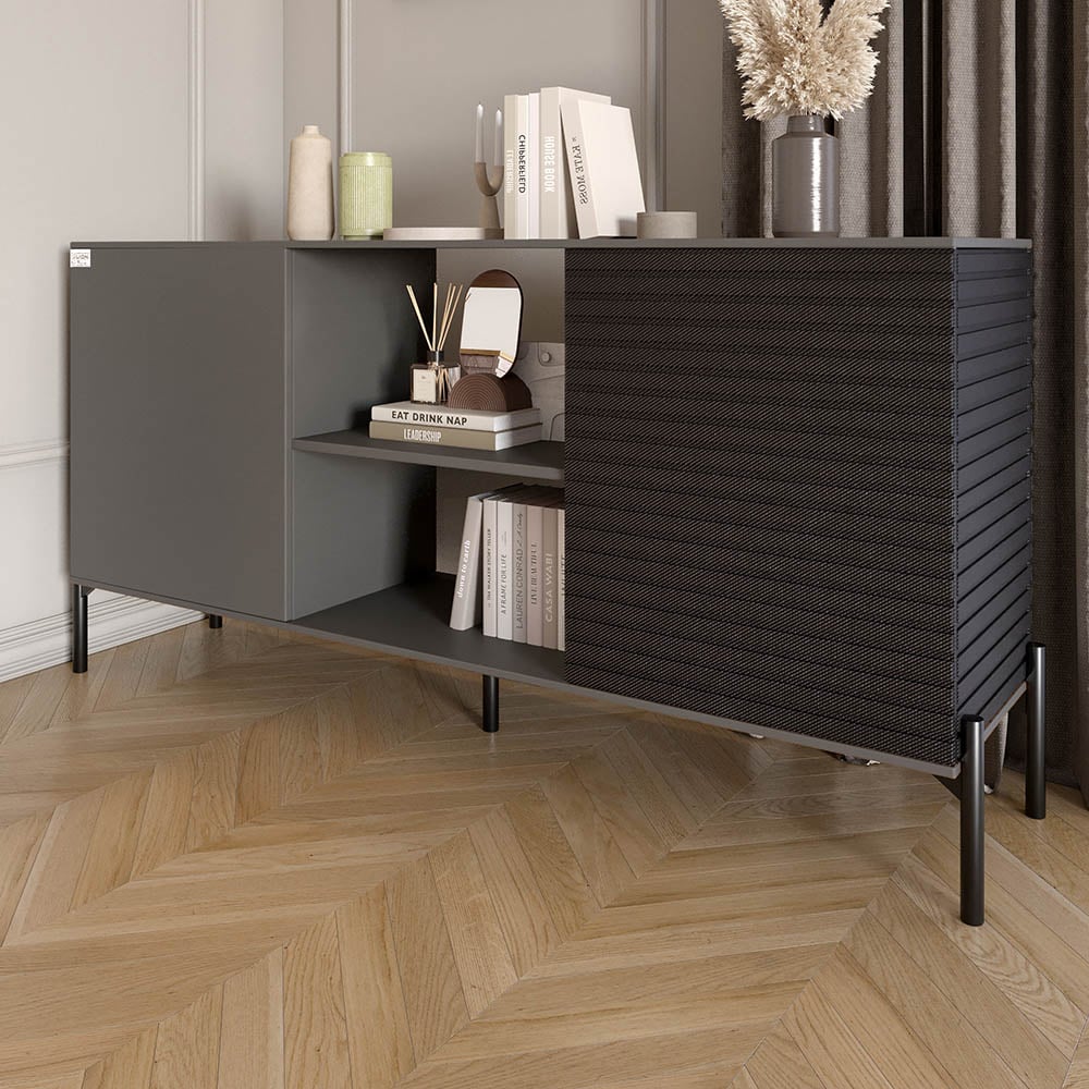 Комод Lion Грей 154x38x76,5 см Антрацит/Асфальт (LION-042712)