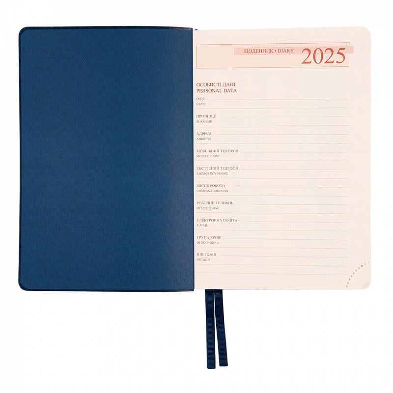 Дневник датированный Leo Planner Boss 2025 А5 368 Стр. мягкий Синий (252513) - фото 5