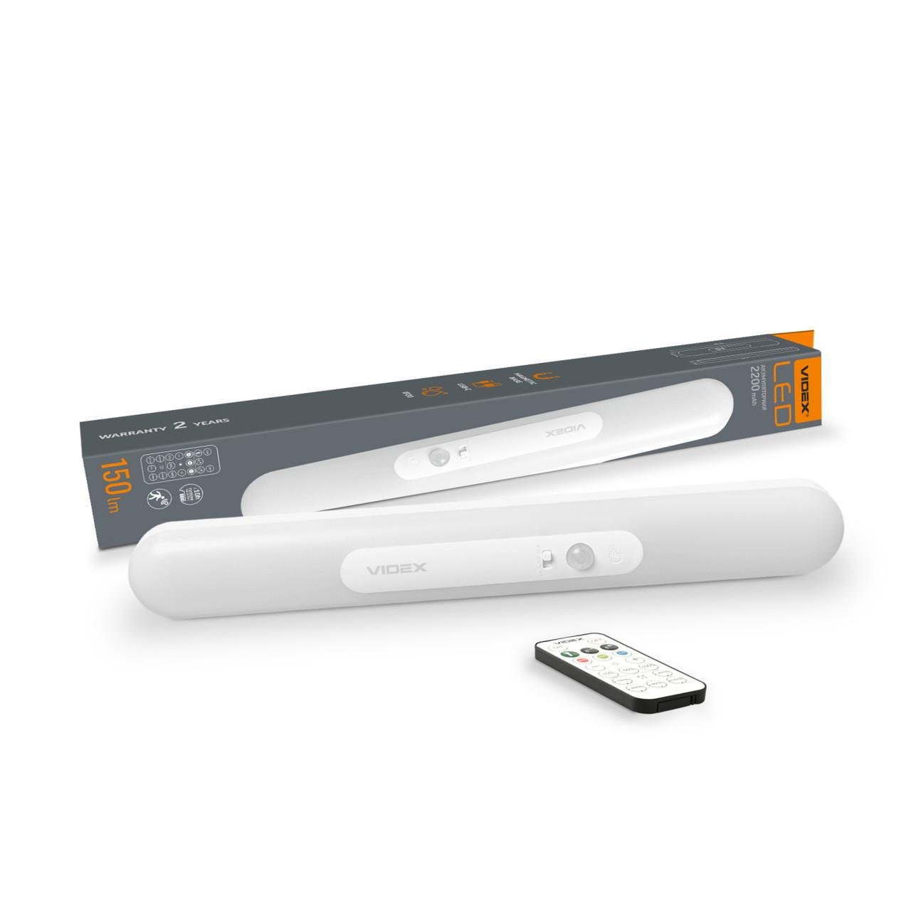 Світильник акумуляторний Videx VL-NL013W-SR LED з пультом та датчиком руху Світильник акумуляторний Videx VL-NL013W-SR LED з пультом та датчиком руху