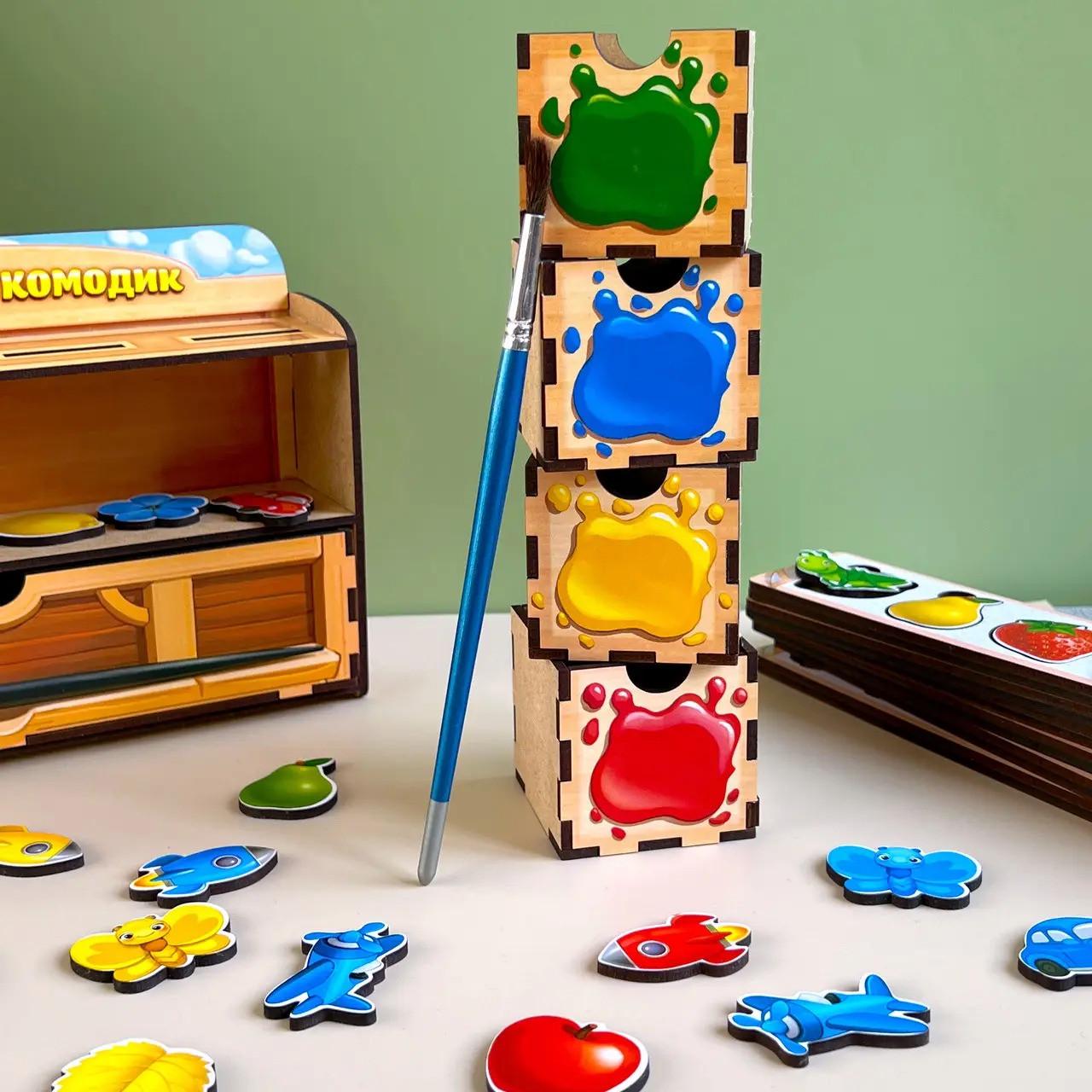 Игра сортер деревянная Ubumblebees Волшебный Комодик настольная - фото 3