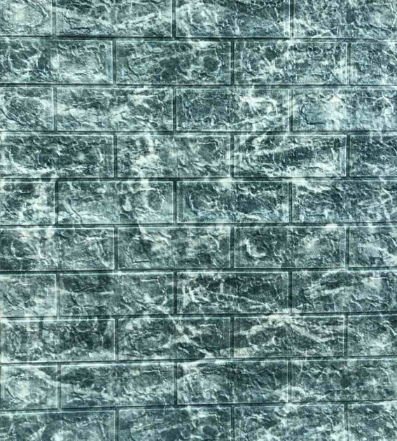 Самоклеящаяся 3D панель Sticker Wall 700x770x7 мм Тёмно-бирюзовый кирпич (00167)