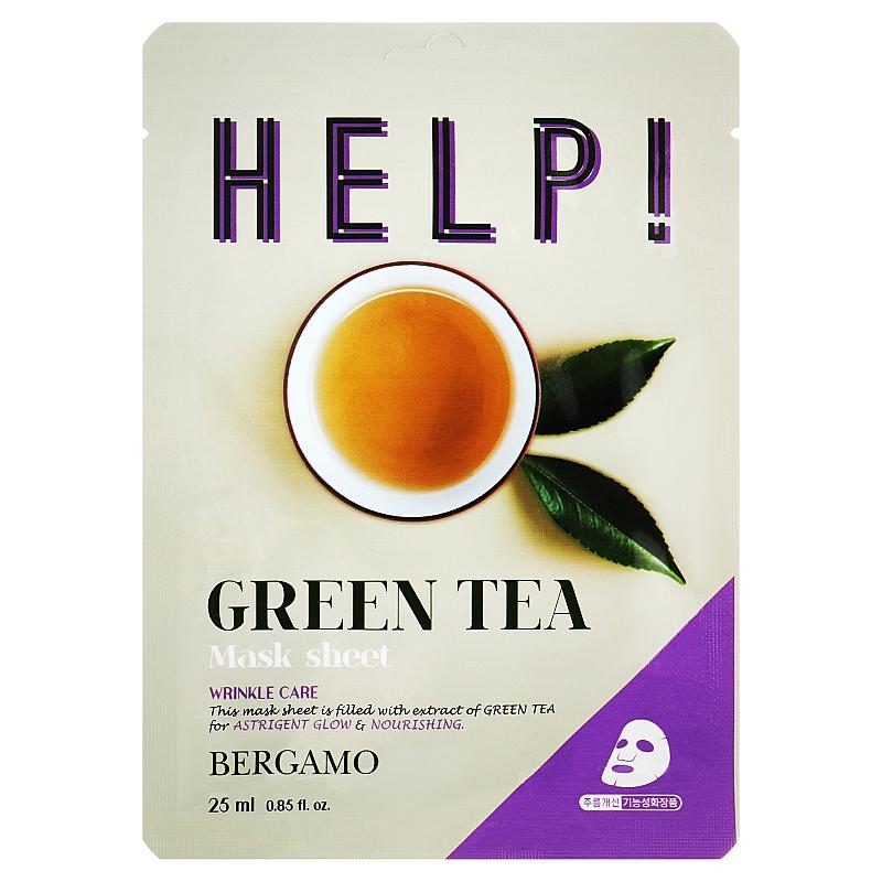 Маска для лица Bergamo HELP! Green Tea Mask Sheet с зеленым чаем 25 мл (8809414192231)