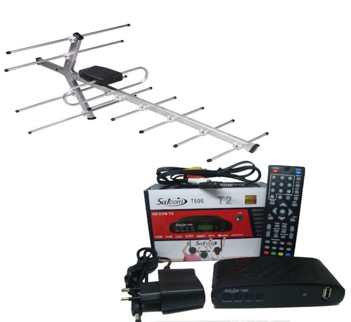 Тюнер SatCom T505 T2 Internet з функціями медіаплеєра та IPTV/WebTV/антена зовнішня Хвиля 1-06 50 км