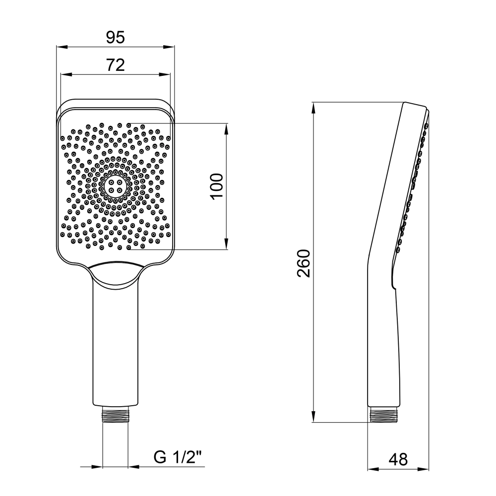 Лійка для ручного душу Qtap Rucni QTRUC125BLM45778 прямокутна Black Matt (SD00051902) - фото 4