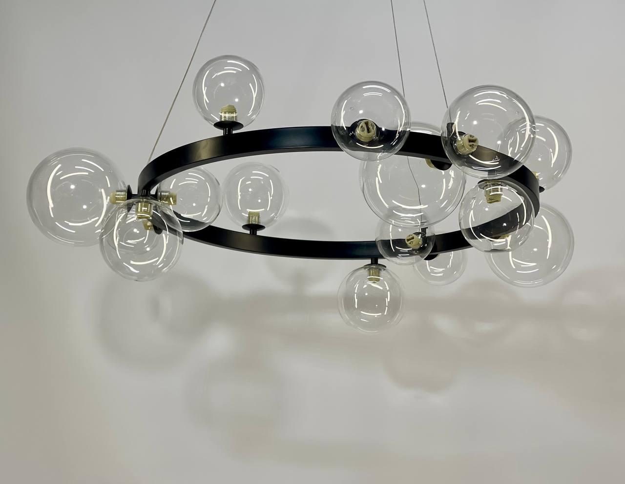 Люстра підвісна із прозорими плафонами Zilini HSL8195 з прозорими плафонами Чорний (23910609) - фото 4 Люстра підвісна із прозорими плафонами Zilini HSL8195 з прозорими плафонами Чорний (23910609) - фото 4