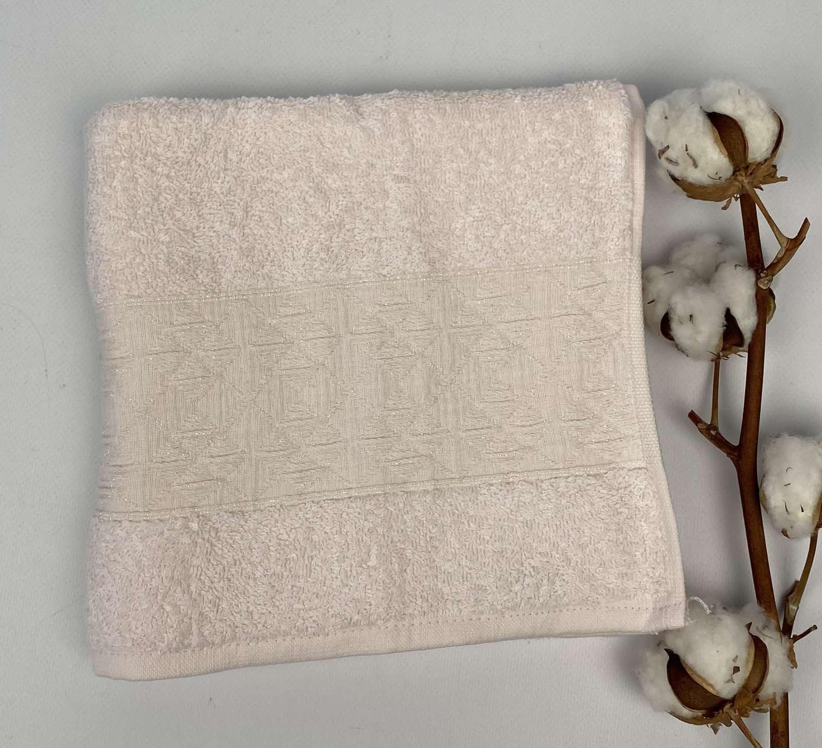 Рушник АЕ Shine 50х90 см Пудровий (CN20983) - фото 1 Рушник АЕ Shine 50х90 см Пудровий (CN20983) - фото 1