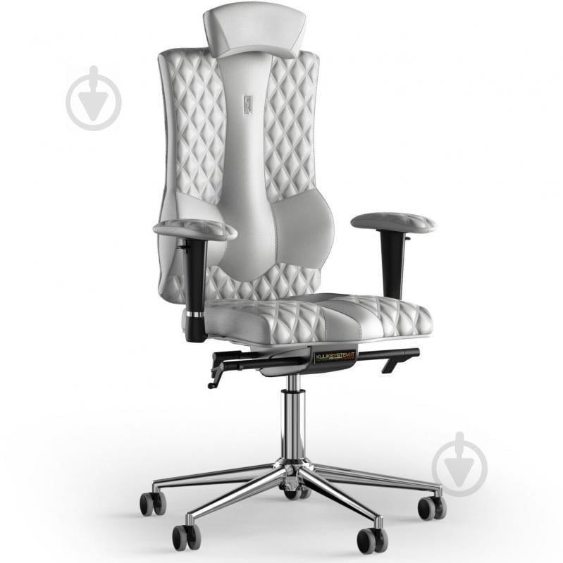 Кресло KULIK SYSTEM ELEGANCE Кожа с подголовником со строчкой Белый (10-901-WS-MC-0102)