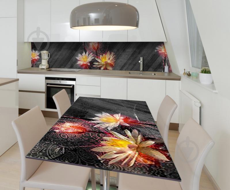 Наклейка виниловая на стол Zatarga  "Лотос на Бетоне"  600х1200 мм