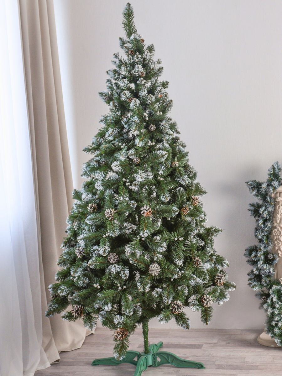 Искусственная елка пушистая со снегом YaLINKA КS15 с серебряными шишками и жемчужинами 150 см Серебристый (908876561) - фото 8 Искусственная елка пушистая со снегом YaLINKA КS15 с серебряными шишками и жемчужинами 150 см Серебристый (908876561) - фото 8