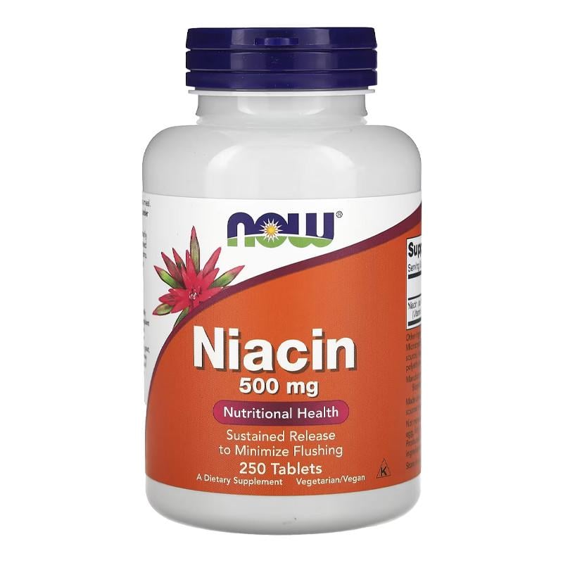 Ниацин NOW Niacin 500 mg 250 табл. (22528-01)