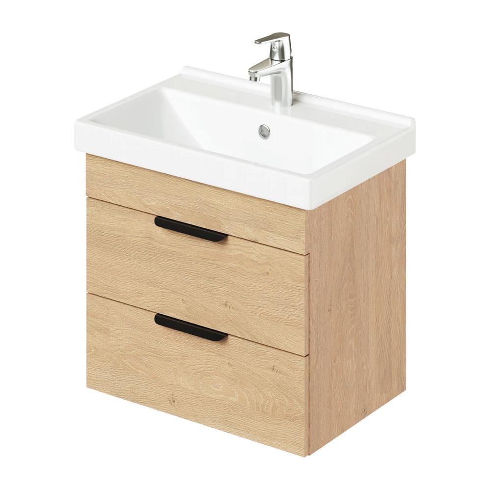 Тумба підвісна із раковиною MVK Vostok Lite 60 B1 600х450х530 мм Дуб кам'яний (8087db)