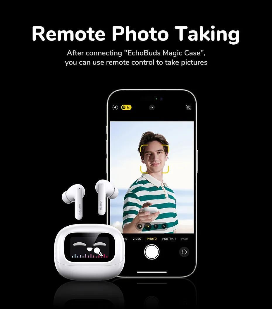 Навушники бездротові UGREEN EchoBuds Magic Кейс з LCD екраном ANC 52 дБ Hi-Res Audio LDAC Bluetooth 5.4 Білий (55137) - фото 20 Навушники бездротові UGREEN EchoBuds Magic Кейс з LCD екраном ANC 52 дБ Hi-Res Audio LDAC Bluetooth 5.4 Білий (55137) - фото 20