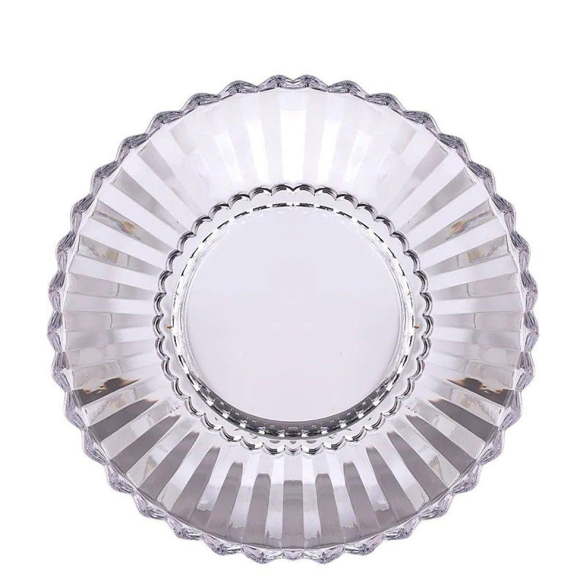 Блюдо сервировочное Flower из толстого стекла 28 см Прозрачный (HP-YH-32) - фото 5