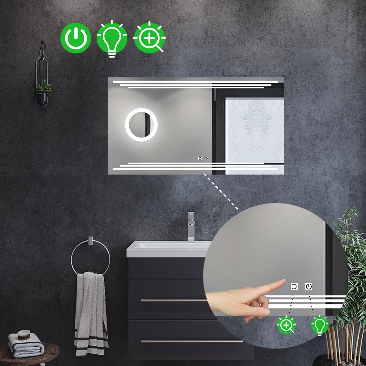 Зеркало с LED подсветкой Francisca с двумя сенсорами/линзой и подсветкой 120x100 см (Franciscag234) - фото 2 Зеркало с LED подсветкой Francisca с двумя сенсорами/линзой и подсветкой 120x100 см (Franciscag234) - фото 2