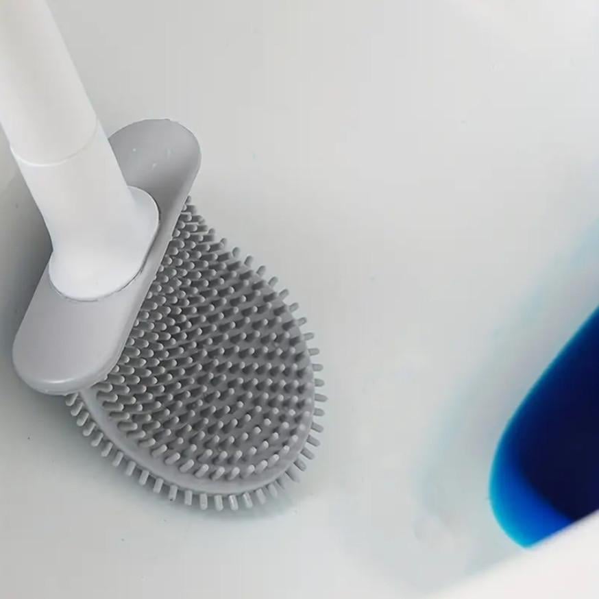 Ершик для унитаза с силиконовой щетиной настенный крепеж (23786075) - фото 4