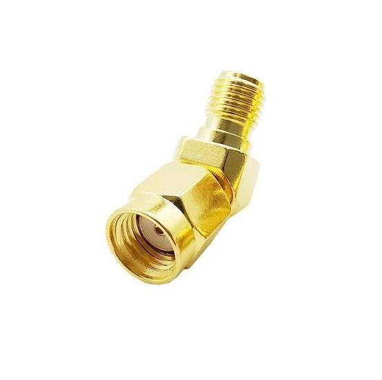 Переходник RP-SMA-Male to SMA-Female угловой 45° для антенн FPV (00-00023997)