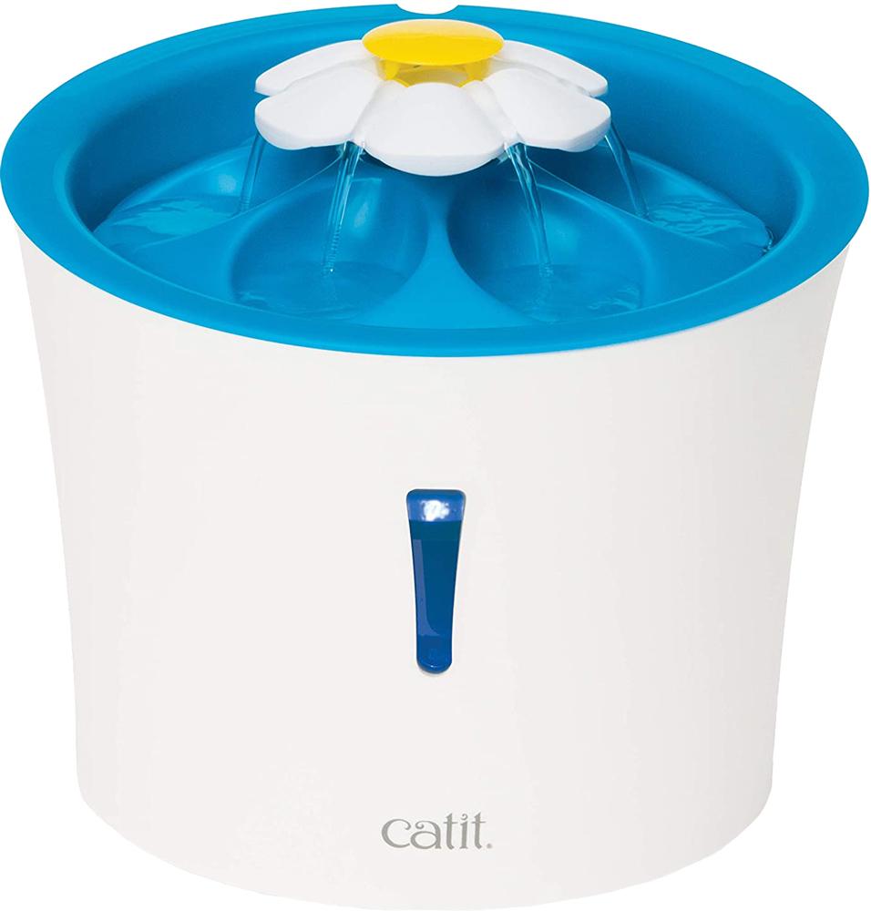 Питьевой фонтанчик Catit Flower Fountain LED с фильтром тройного действия в виде цетка с подсветкой 3 л (43747W)