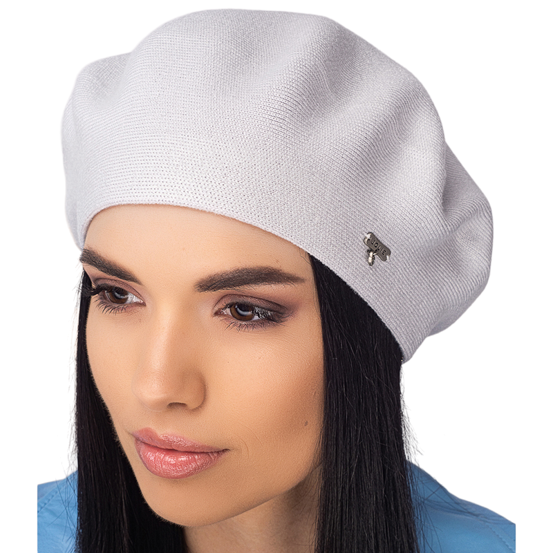 Берет женский Leks Клеопатра двойной шерстяной Иней (129053)