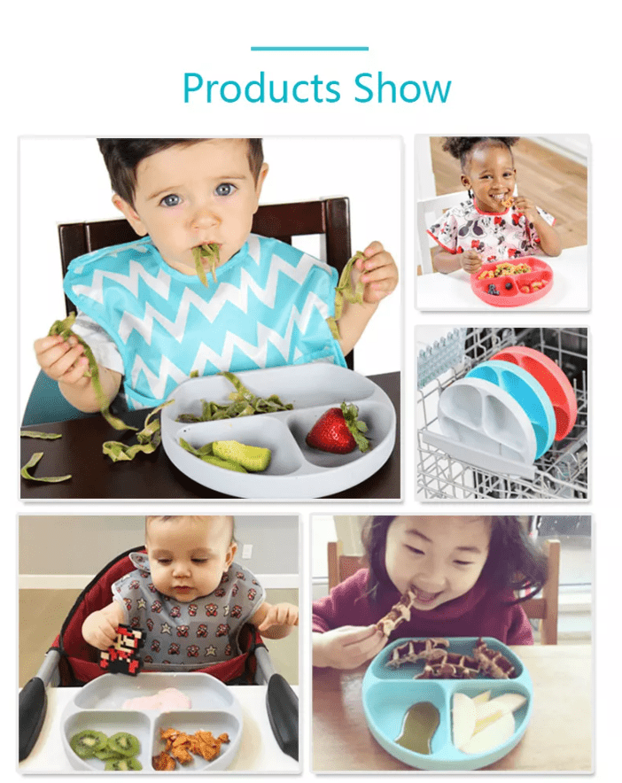 Тарелка силиконовая трехсекционная Розовый (10709) - фото 3