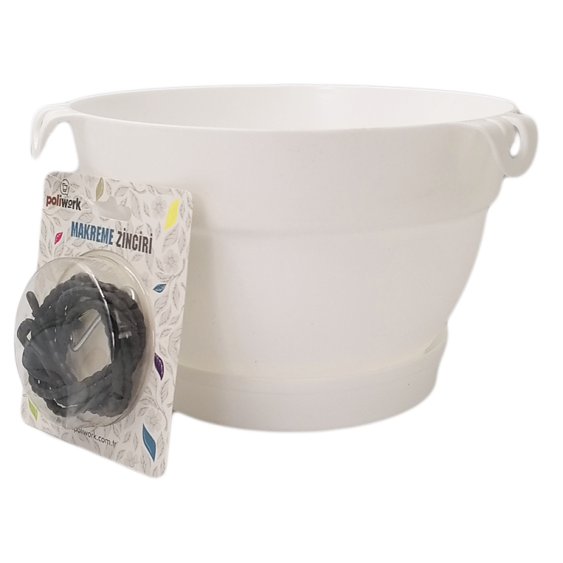 Горшок для цветов Poliwork Manolya Macrame 5 л 4 шт. Белый