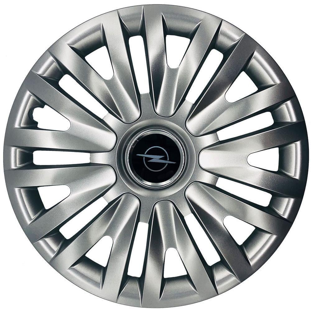 Колпаки автомобильные модельные  SJS 313 с логотипом Opel R15 NEW 4 шт. Серебрянный