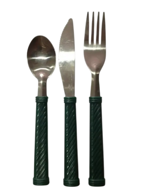 Походный набор 3в1 нож/вилка/ложка 2-6 Зеленый (2929)