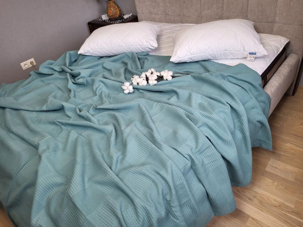 Покрывало Пике Вафелька 160x220 см Полынь (11145) - фото 1 Покрывало Пике Вафелька 160x220 см Полынь (11145) - фото 1