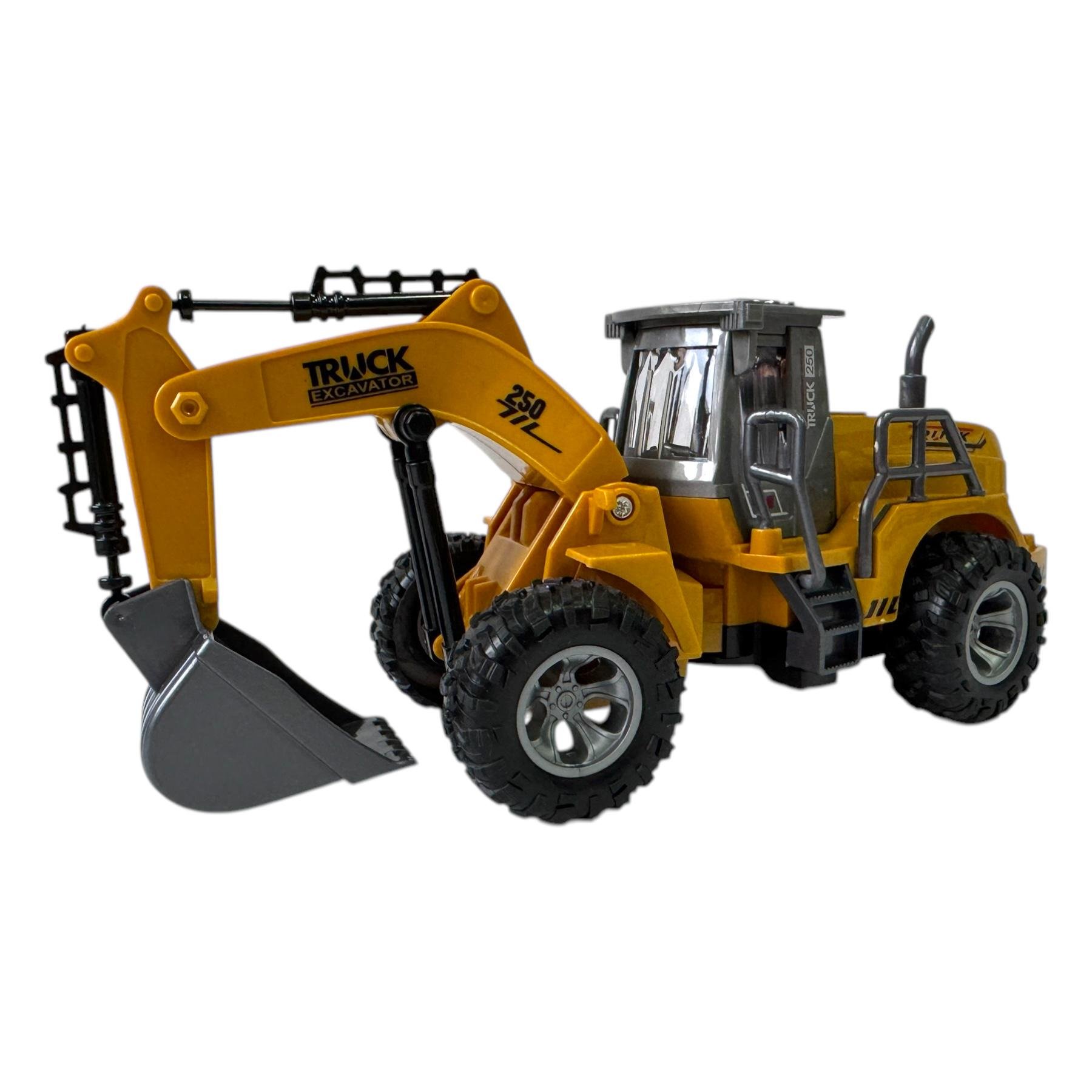 Игрушечная машинка 255 D-11/36/2 Трактор с экскаватором на радиоуправлении в коробке (113485)