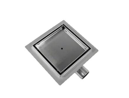 Трап душевой Ocean 4 квадрат под плитку из нержавеющей стали 150x150 мм (34371)