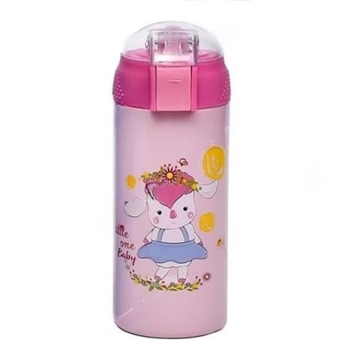 Термос-поилка детская Stenson MT-2091-50 с овцой с трубочкой 500 мл Розовый (21222507)