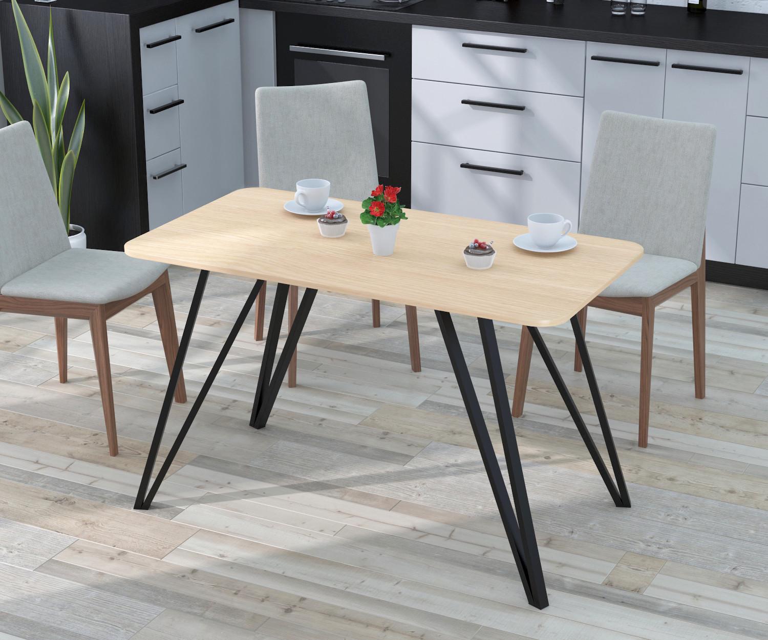 Обеденный стол Loft Design Лима 120x65 см с закругленными углами Дуб Борас (143521c22963)