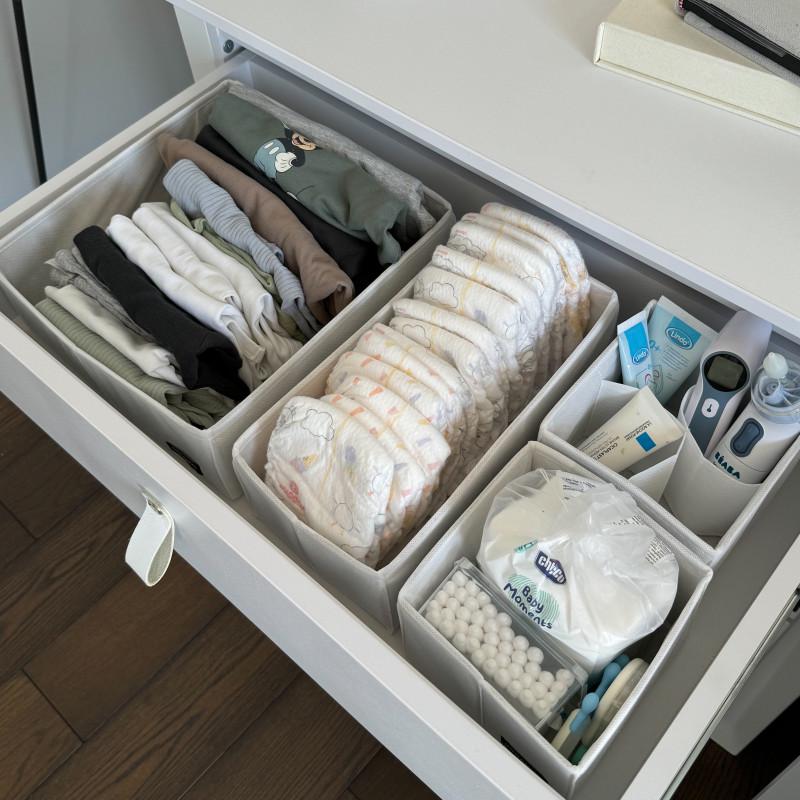 Набір органайзерів в дитячий комод MIDI Білий (Wh-midi) - фото 1 Набір органайзерів в дитячий комод MIDI Білий (Wh-midi) - фото 1