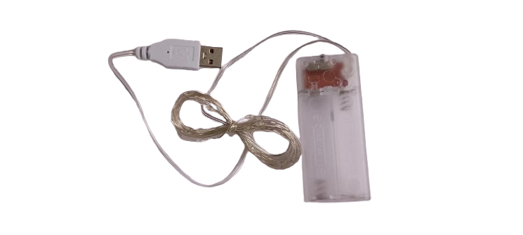 Гирлянда капля росы 50 LED на медной проволоке на батарейках и USB 5 м Синий (3844)